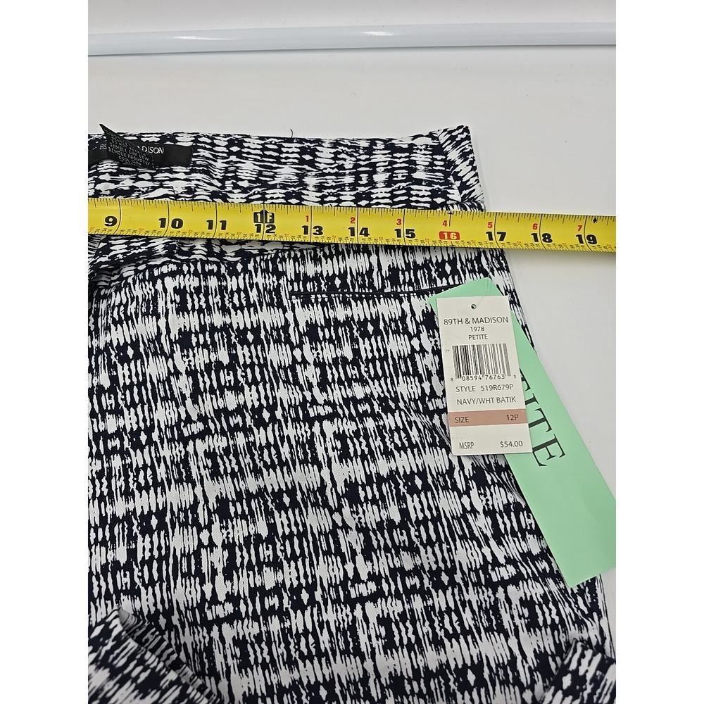 89th & Madison Women's Black & White Stretch Modern Chic Skinny Pants - 12P - Picture 9 of 13